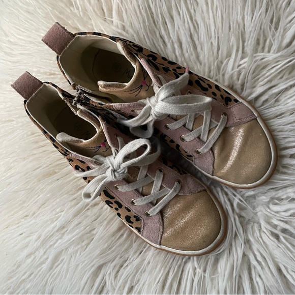 *SOLD* Mini Boden Novelty High Tops Leopard Kitty Ears Size 3 - Picture 6 of 14